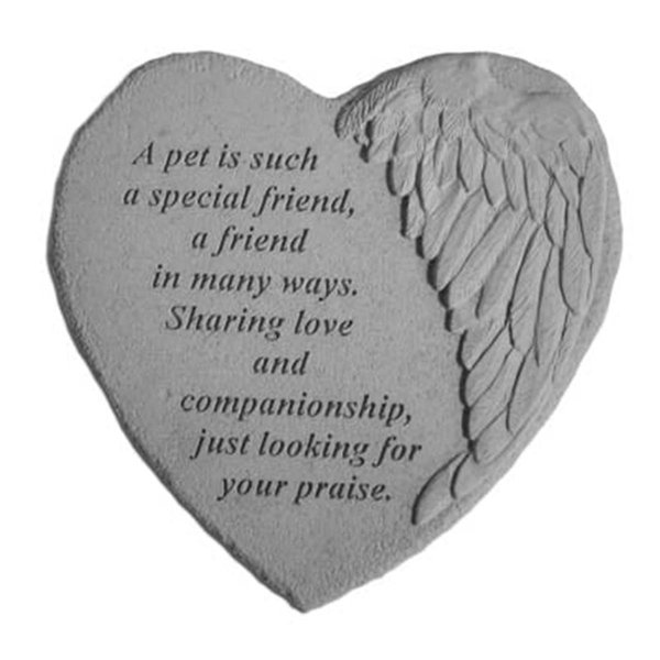Kay Berry Winged Heart Memorial Stone - A Pet Is Such... KA313399